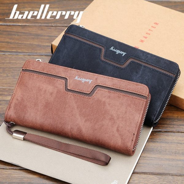Baellerry New Patchwork Canvas Portable Clutch Wallet for Men - Image 8
