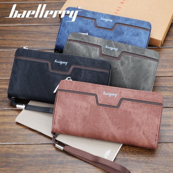 Baellerry New Patchwork Canvas Portable Clutch Wallet for Men - Image 6