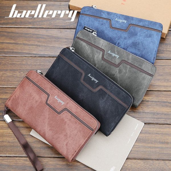 Baellerry New Patchwork Canvas Portable Clutch Wallet for Men - Image 4