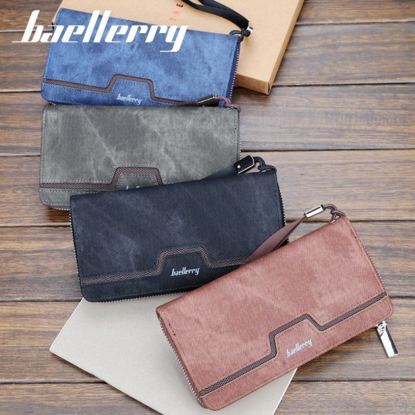 Baellerry New Patchwork Canvas Portable Clutch Wallet for Men - Image 9