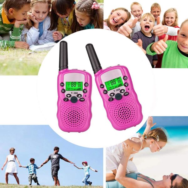 2PCS T-388 Kids Walkie Talkie Travel Handheld Kids Portable 3 Miles Range 22 Channels - Image 8