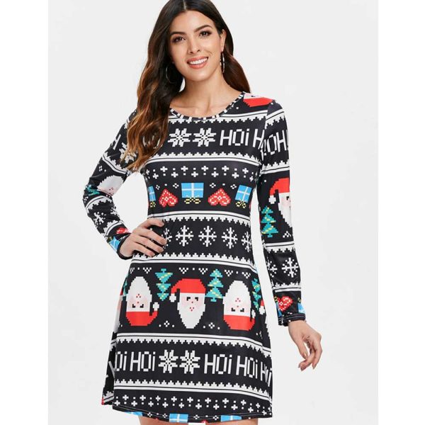 Christmas Print Tunic Dress